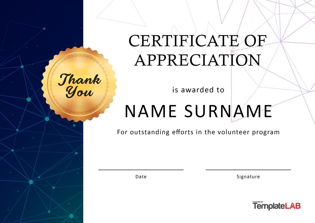 Voluntariado Gratuito Certificado de Apreciación 03