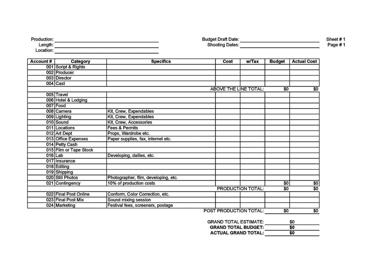 33 plantillas de presupuesto de cine gratis (Excel, Word) - Mundo Plantillas