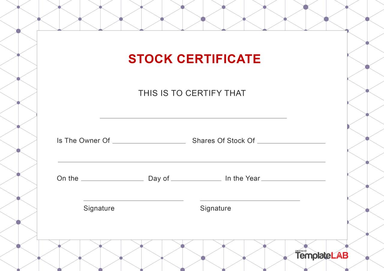 Certificado de acciones gratis v10