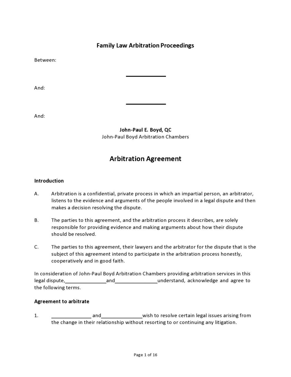acuerdo de libre arbitraje 15