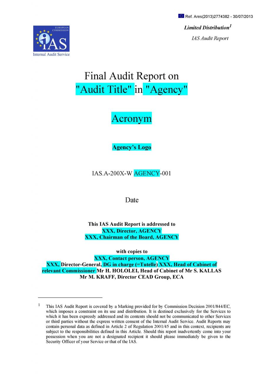 Plantilla de informe de auditoría gratuita 01