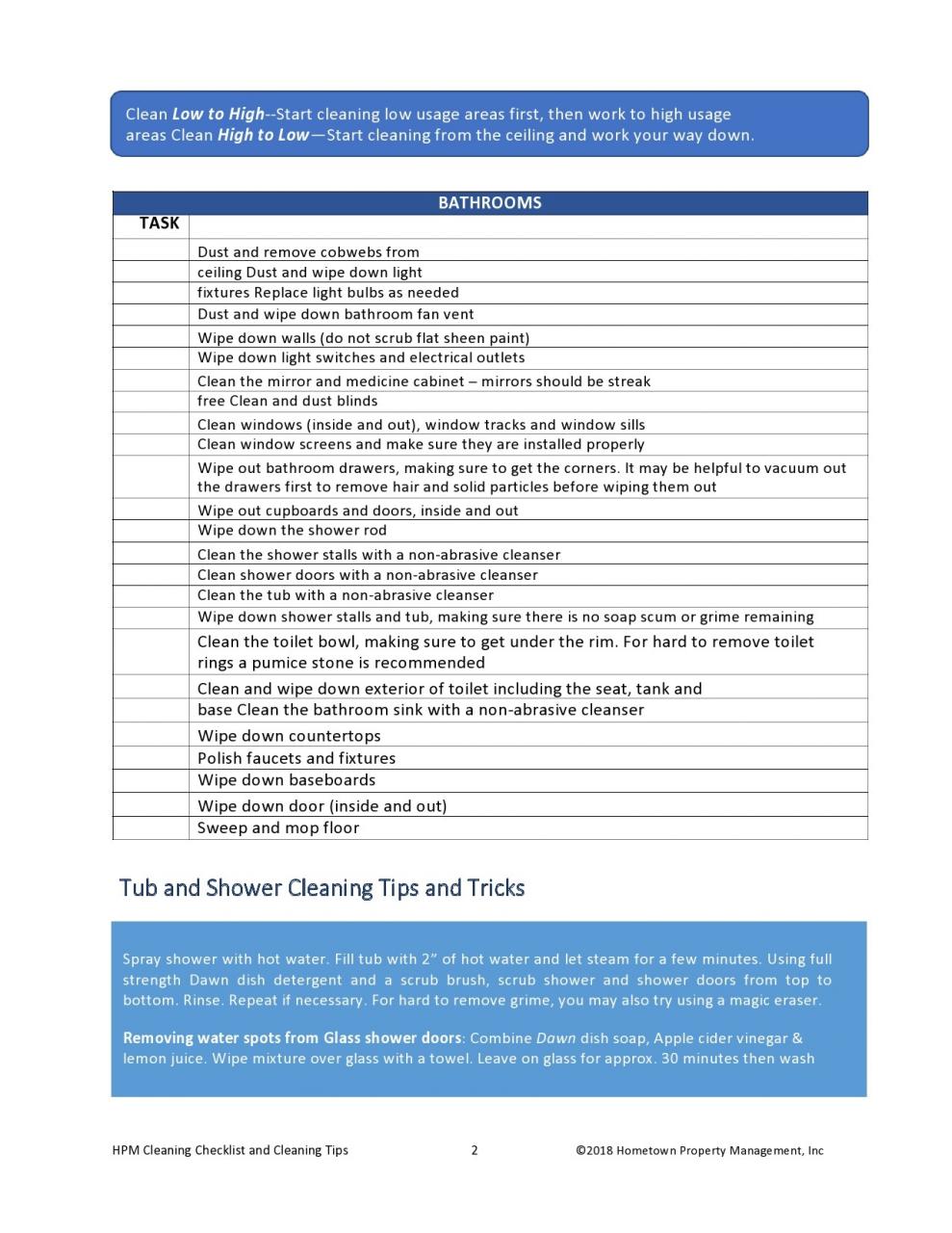Lista de verificación de limpieza de baño gratis 16