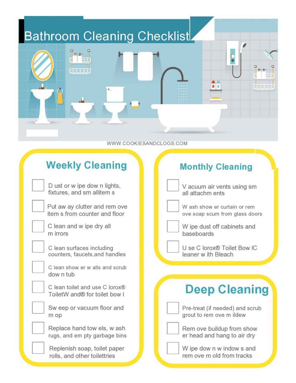 Lista de verificación de limpieza de baño gratis 22