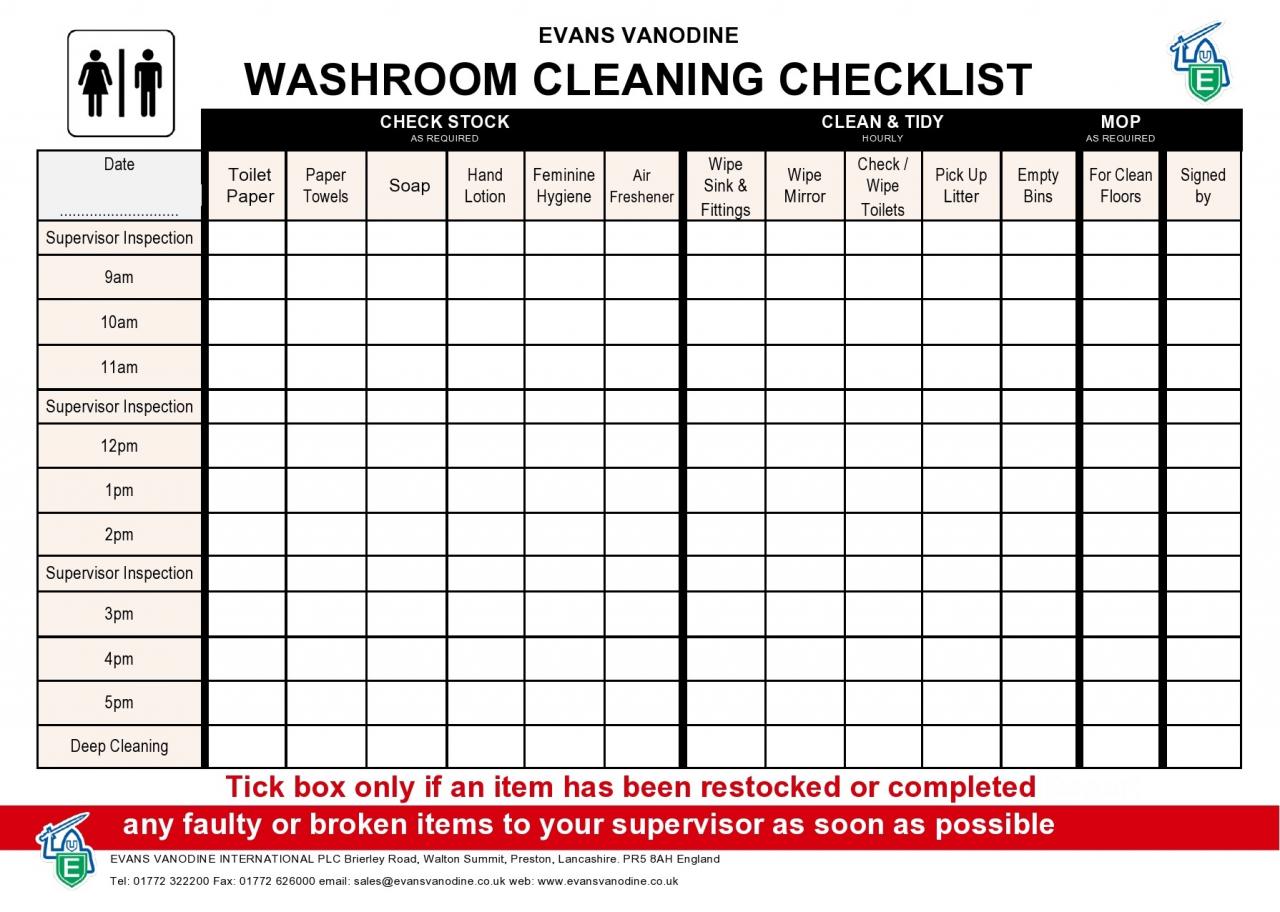 Lista de verificación de limpieza de baño gratis 44