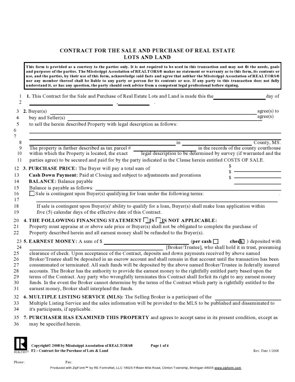 formulario de contrato de tierra gratis 33