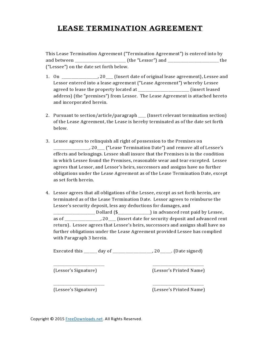 Acuerdo de rescisión de contrato de arrendamiento gratuito 07