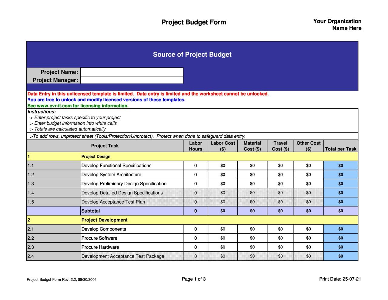 Plantilla de presupuesto de proyecto gratis 35