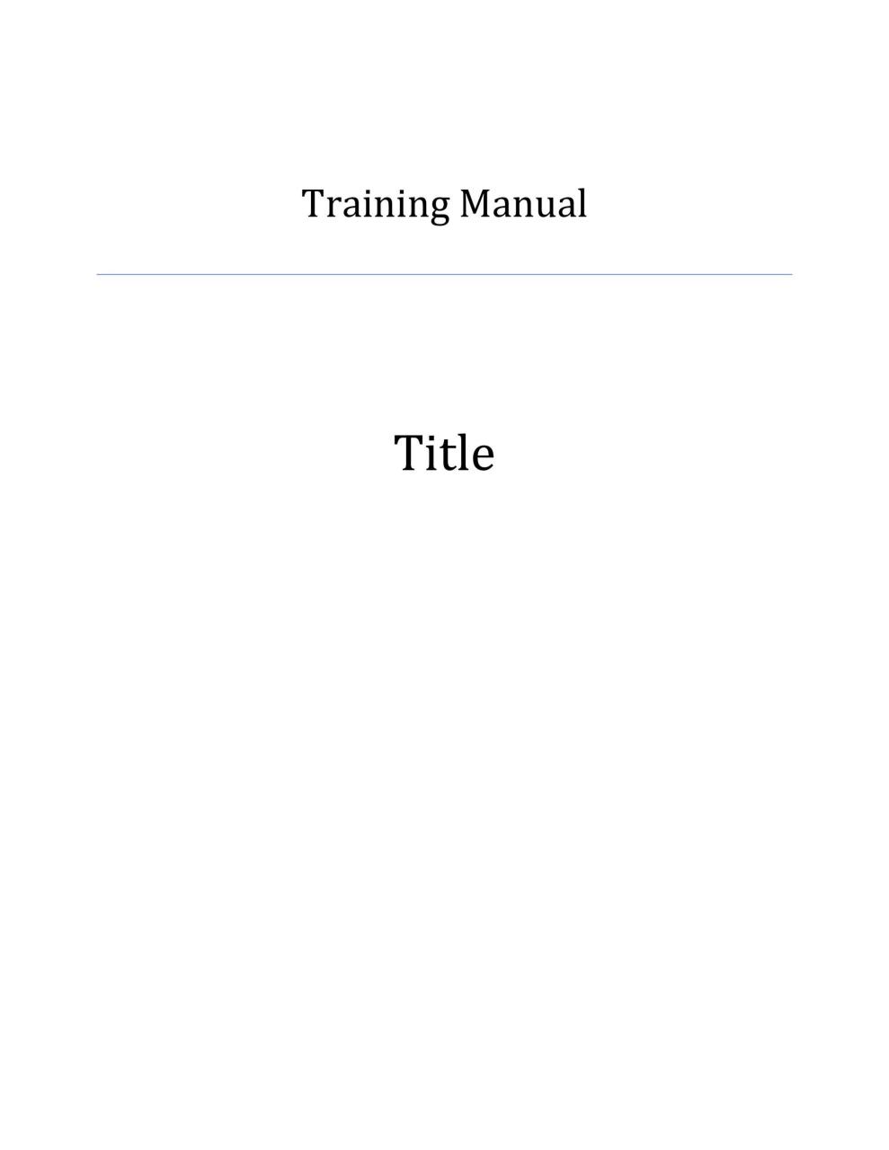 plantilla de manual de entrenamiento gratis 17