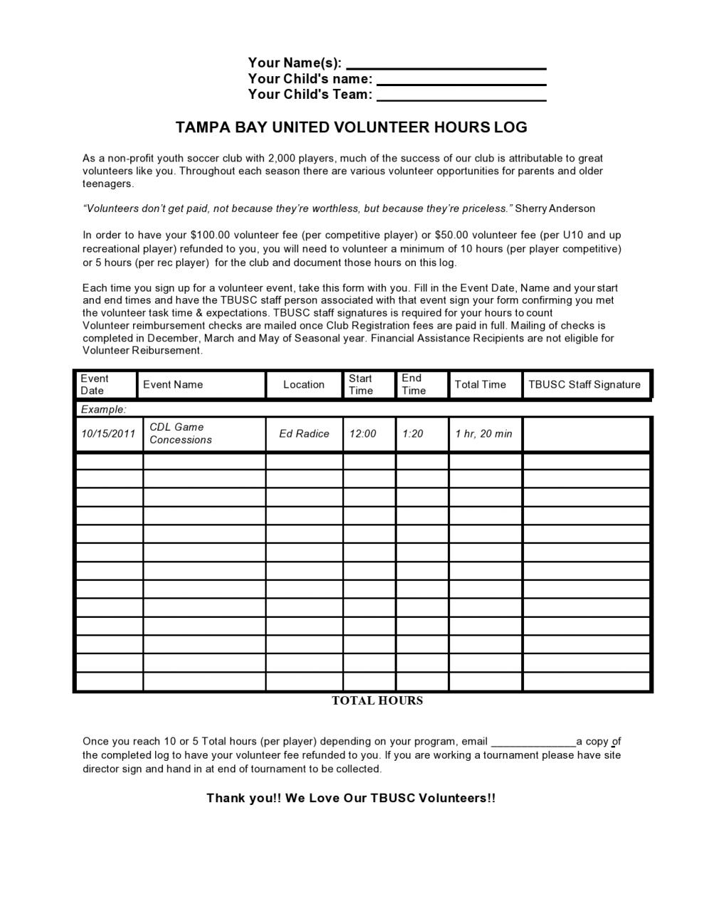 Registro de horas de voluntariado gratuito 15