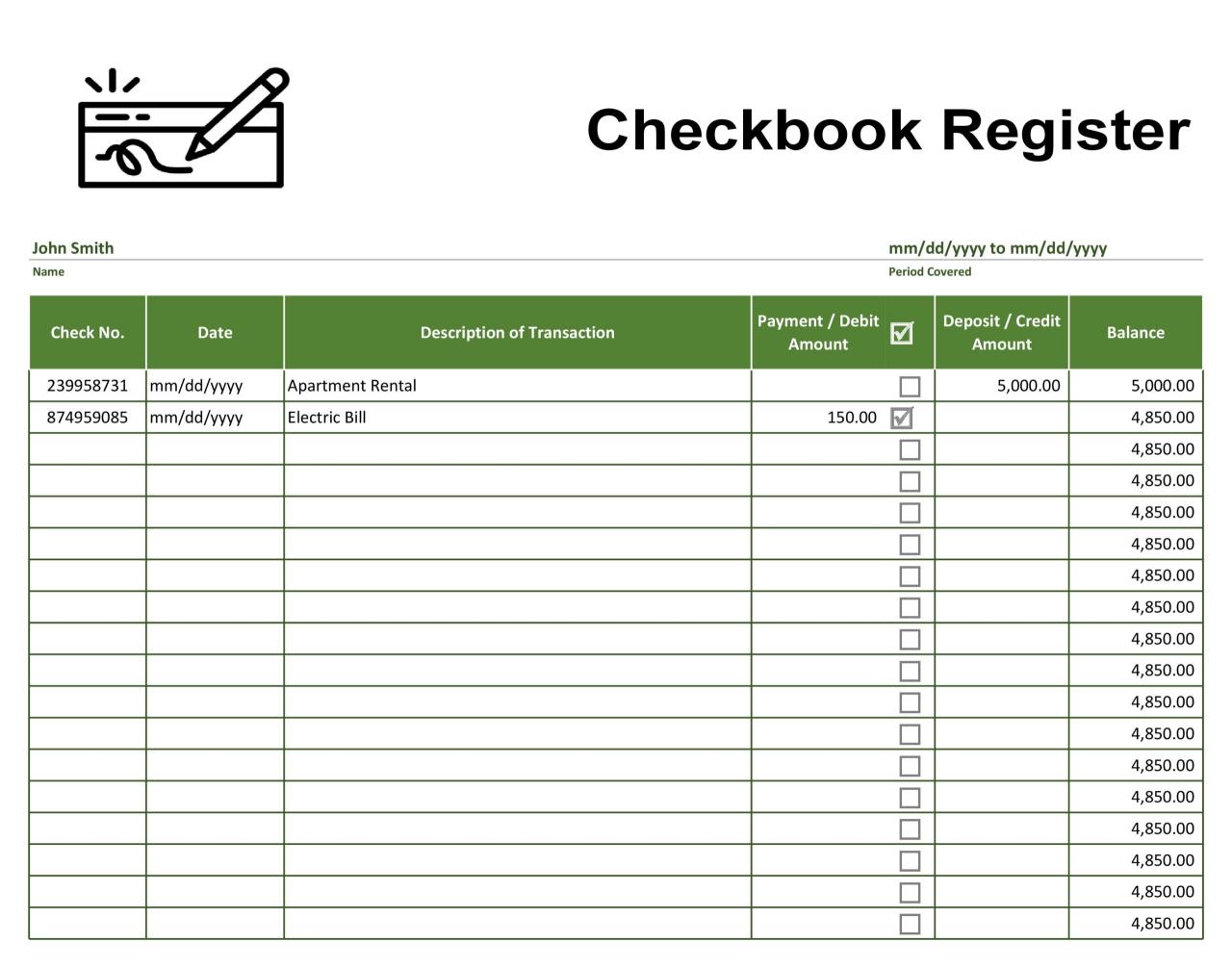 Registro de chequera gratis 10