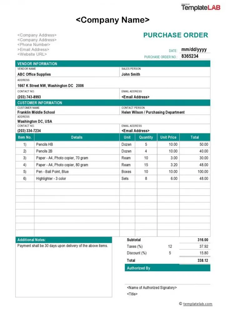 18 Plantillas Gratuitas De órdenes De Compra En Word Excel Pdf Mundo Plantillas 2456