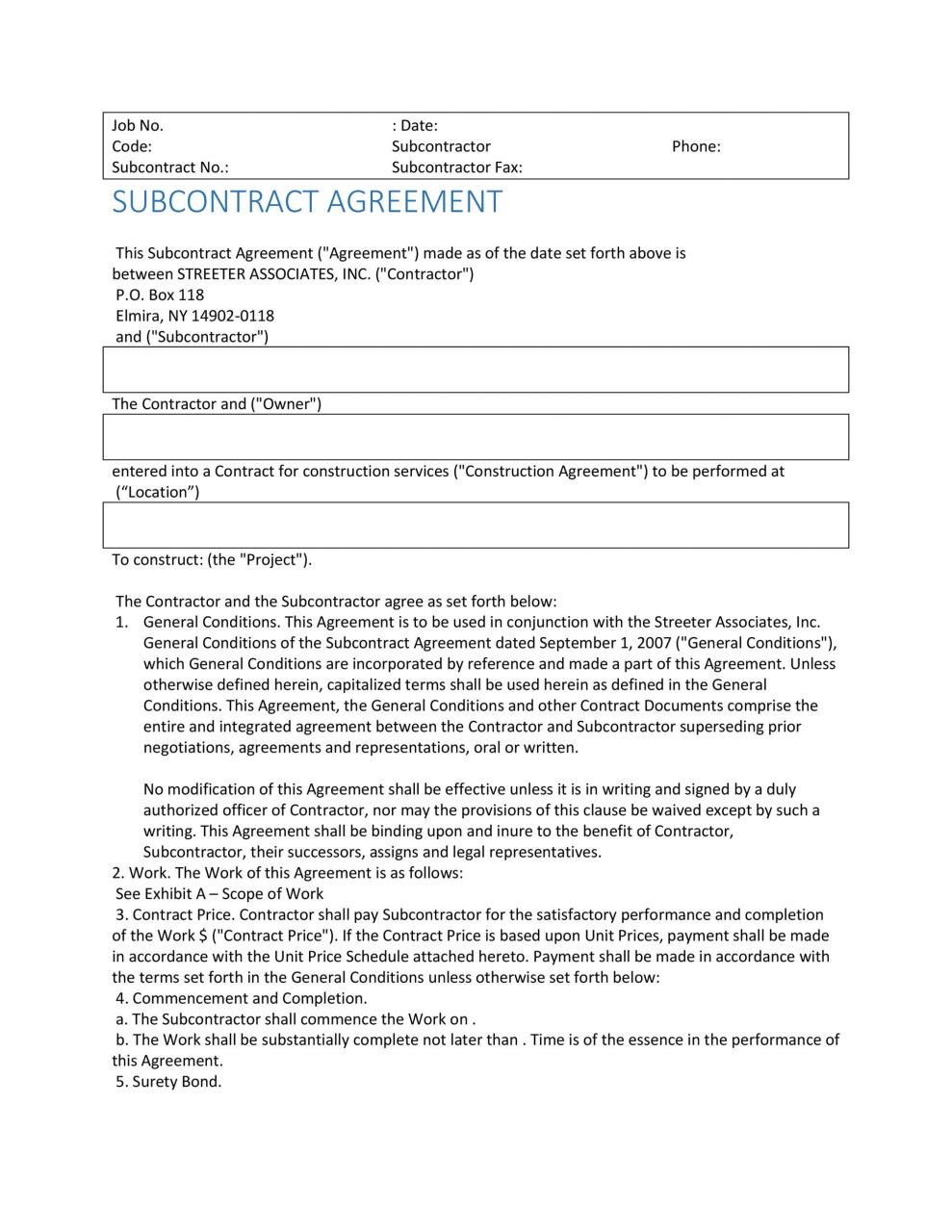 Acuerdo de Subcontratista Libre 04