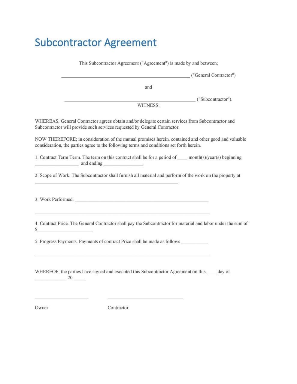Acuerdo de Subcontratación Libre 15