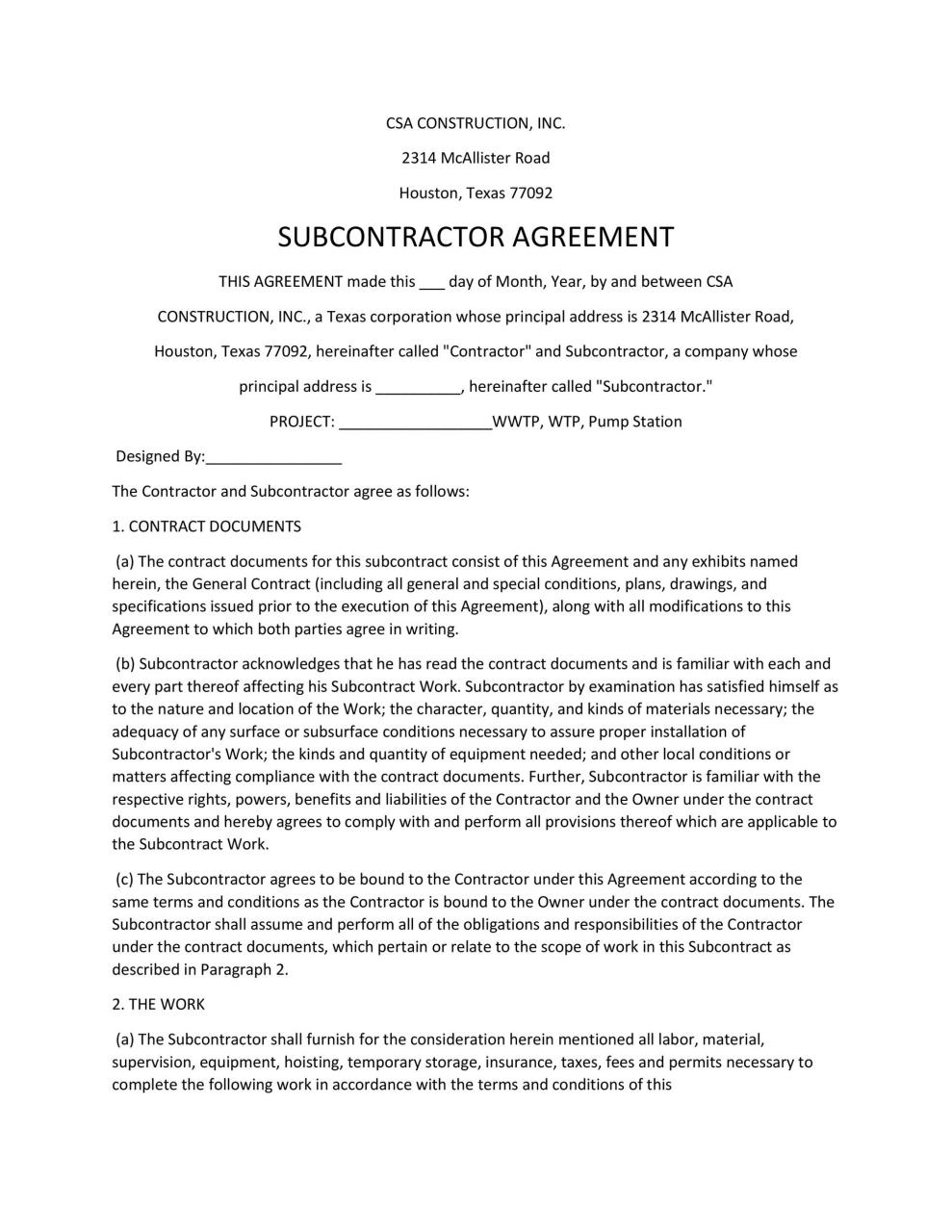 Acuerdo de Subcontratación Libre 18