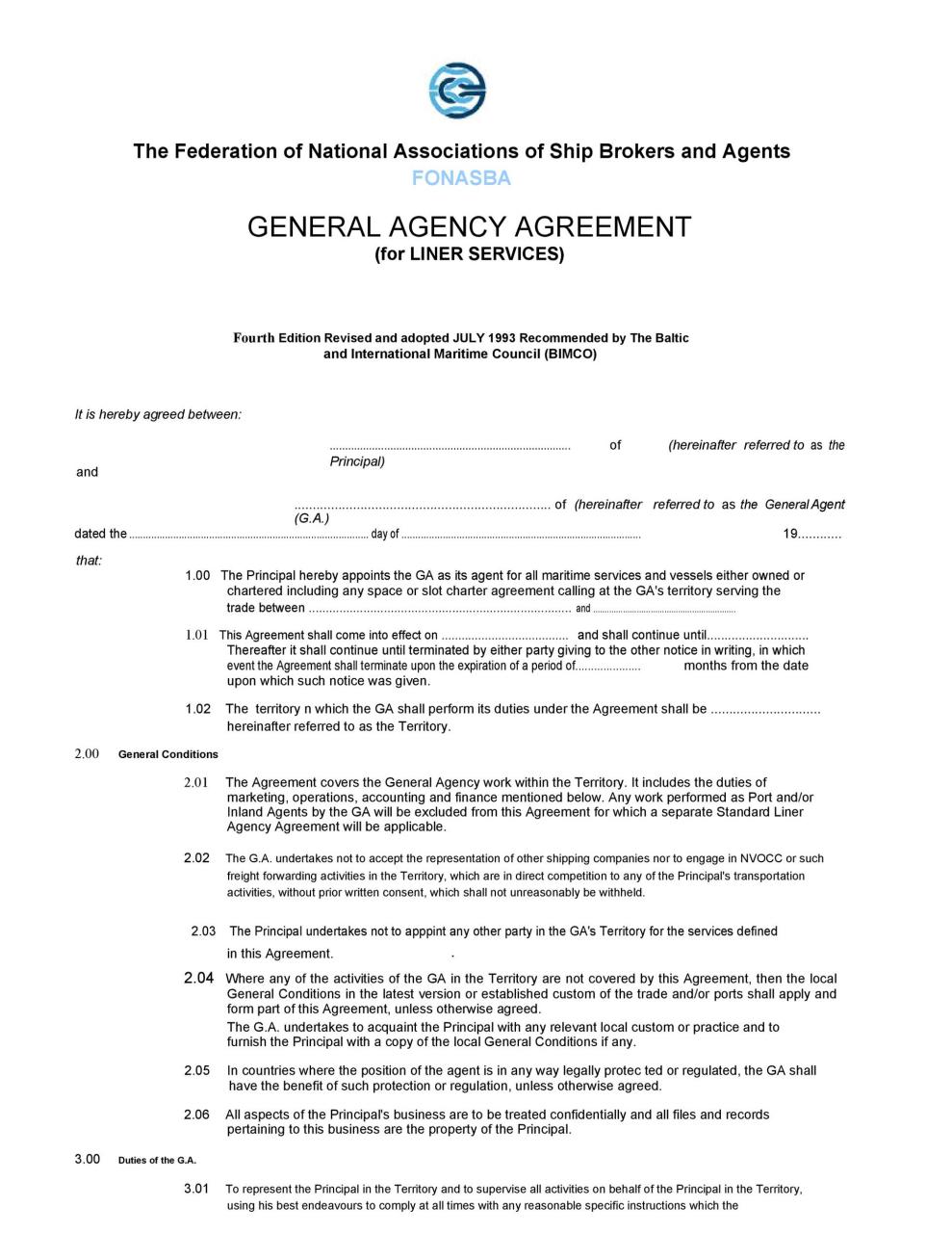 Acuerdo de agencia libre 17