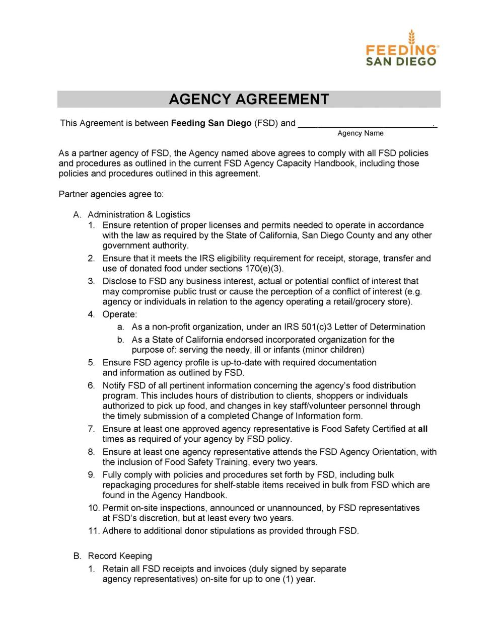 Acuerdo de agencia libre 41