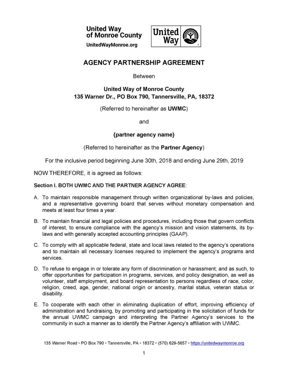 Acuerdo de agencia libre 50