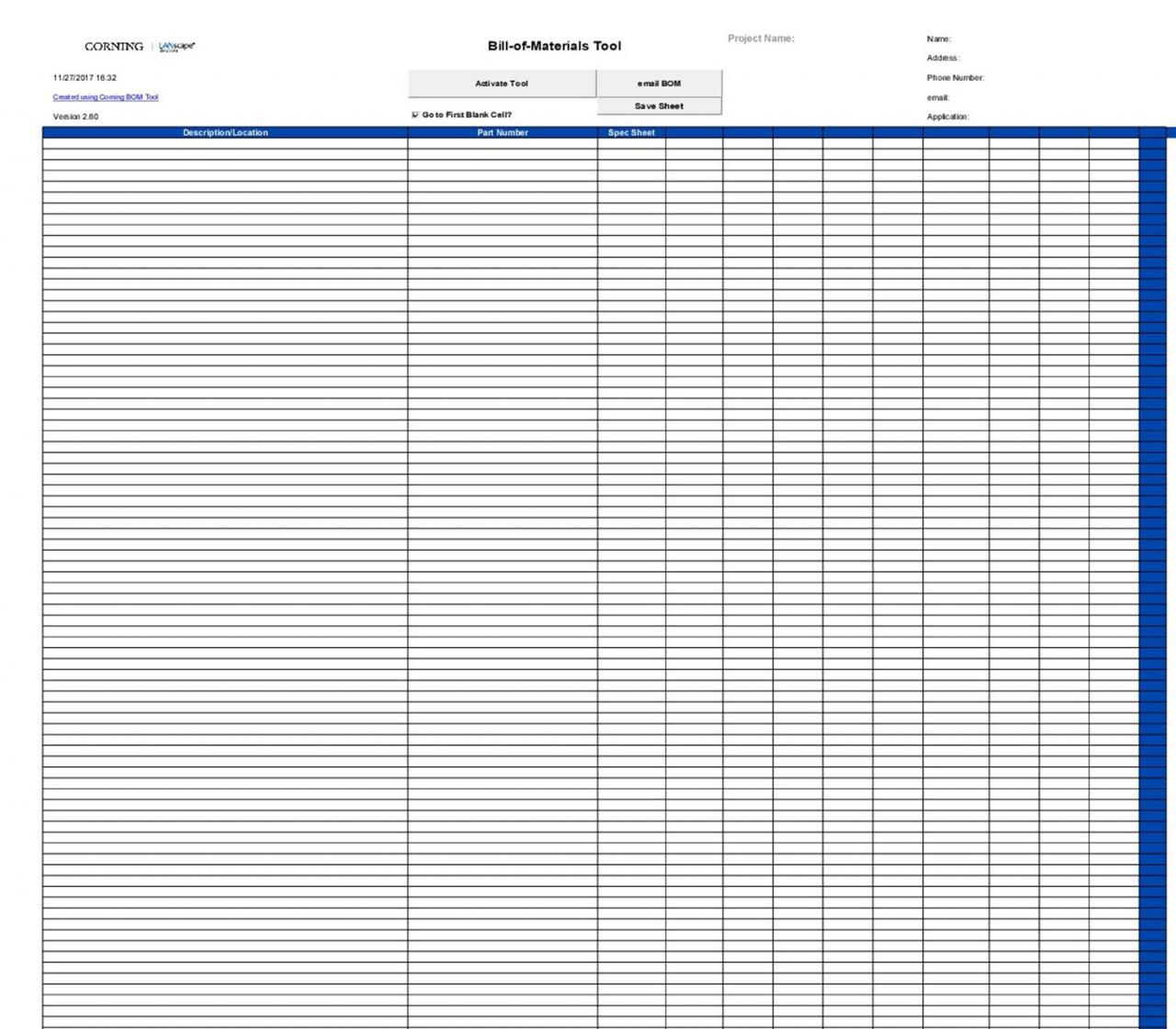 Plantilla gratuita de lista de materiales 06