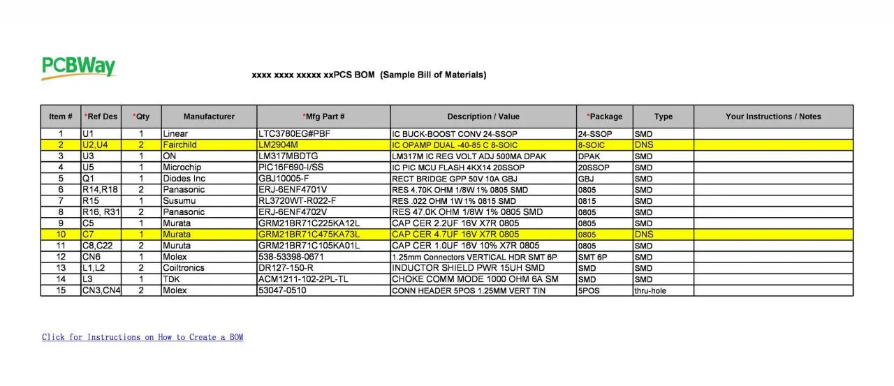 Plantilla gratuita de lista de materiales 15