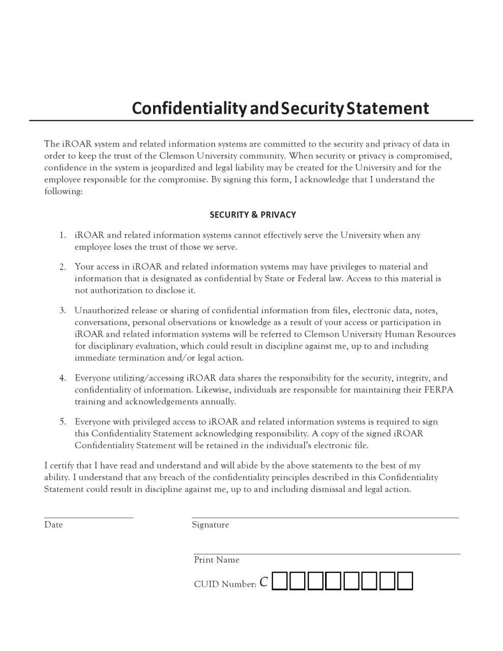 Declaración de confidencialidad gratuita 28