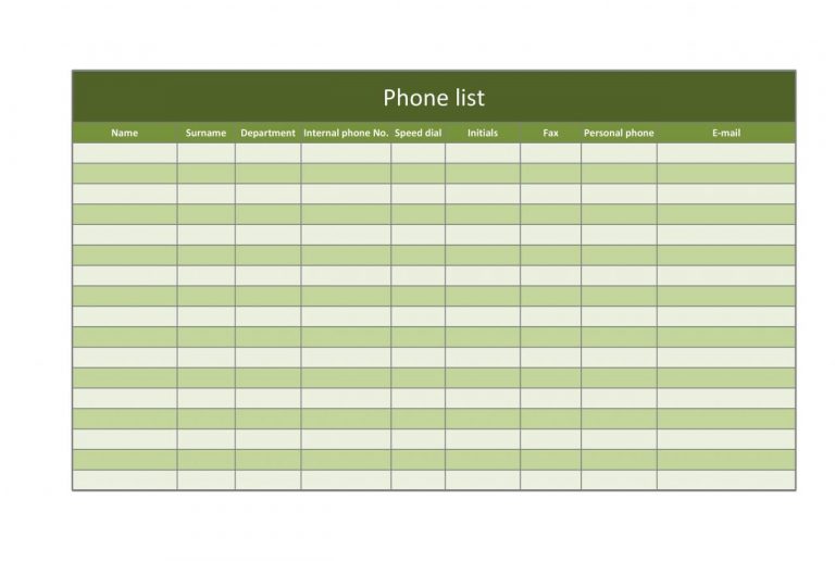 40 Plantillas De Listas De Contactos De Teléfono Y Correo Electrónico Word Excel Mundo 0365