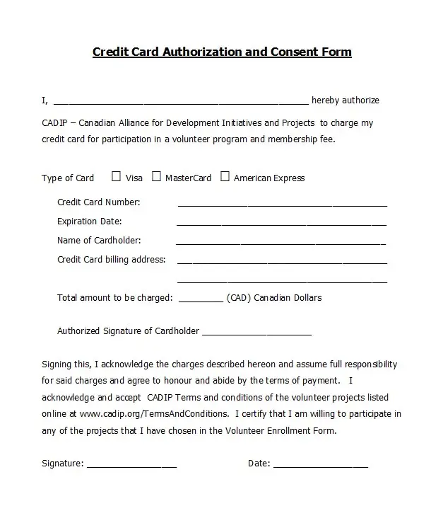 Plantilla de formulario de autorización de tarjeta de crédito gratis 27