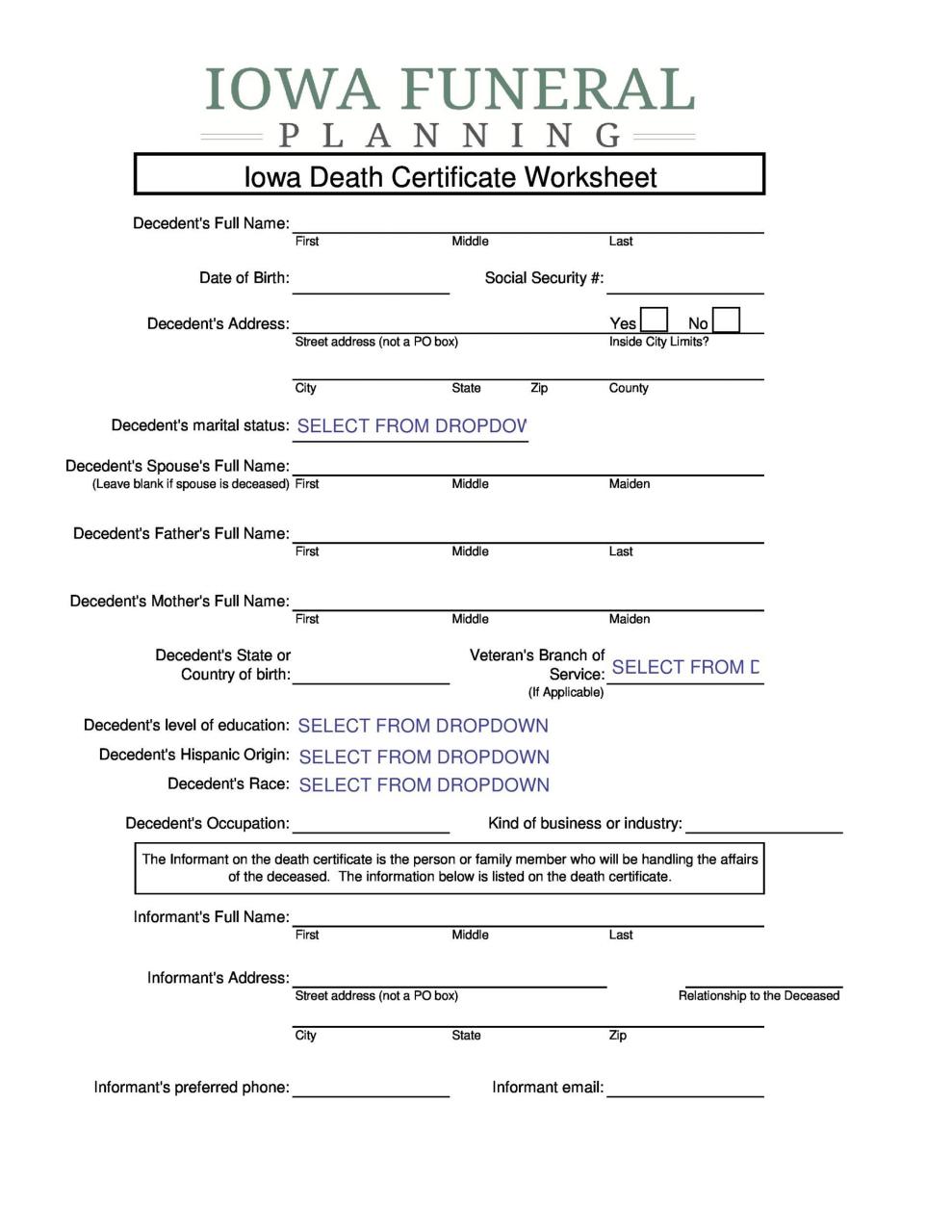 Plantilla de certificado de defunción gratis 31