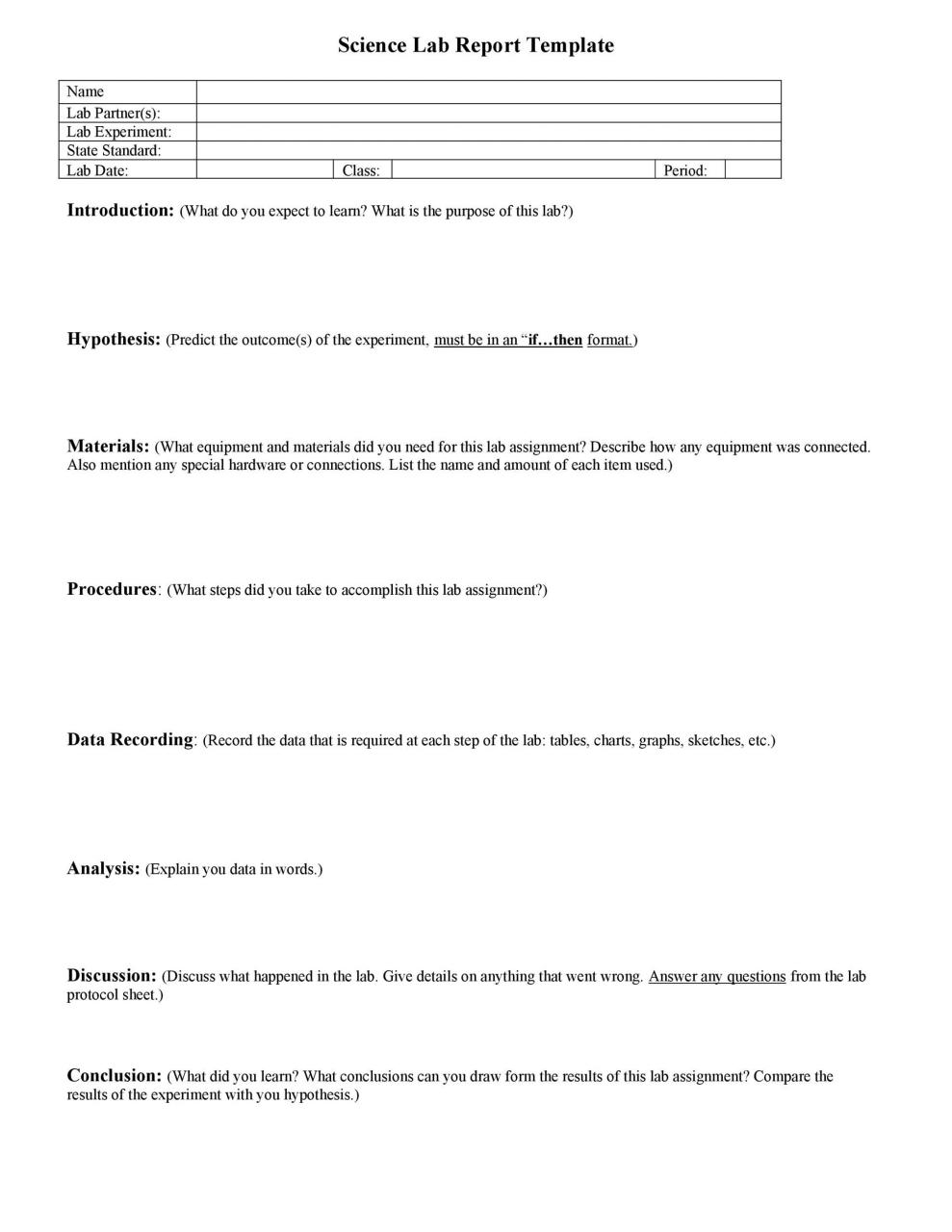 Plantilla de informe de laboratorio gratis 01