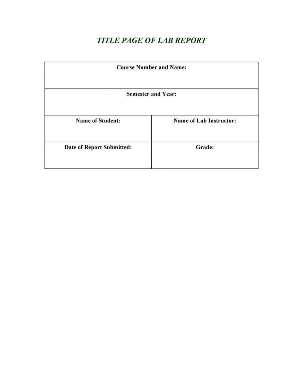 Plantilla de informe de laboratorio gratis 06