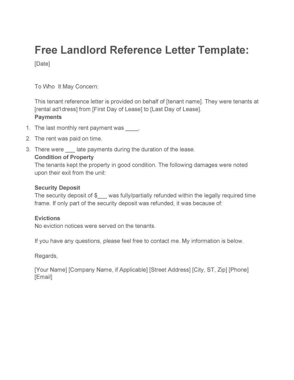 Carta de referencia de arrendador gratis 25
