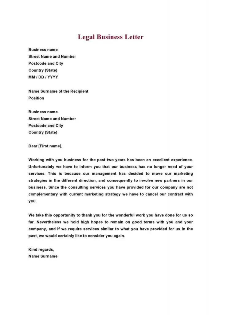 How To Write A Legal Formal Letter