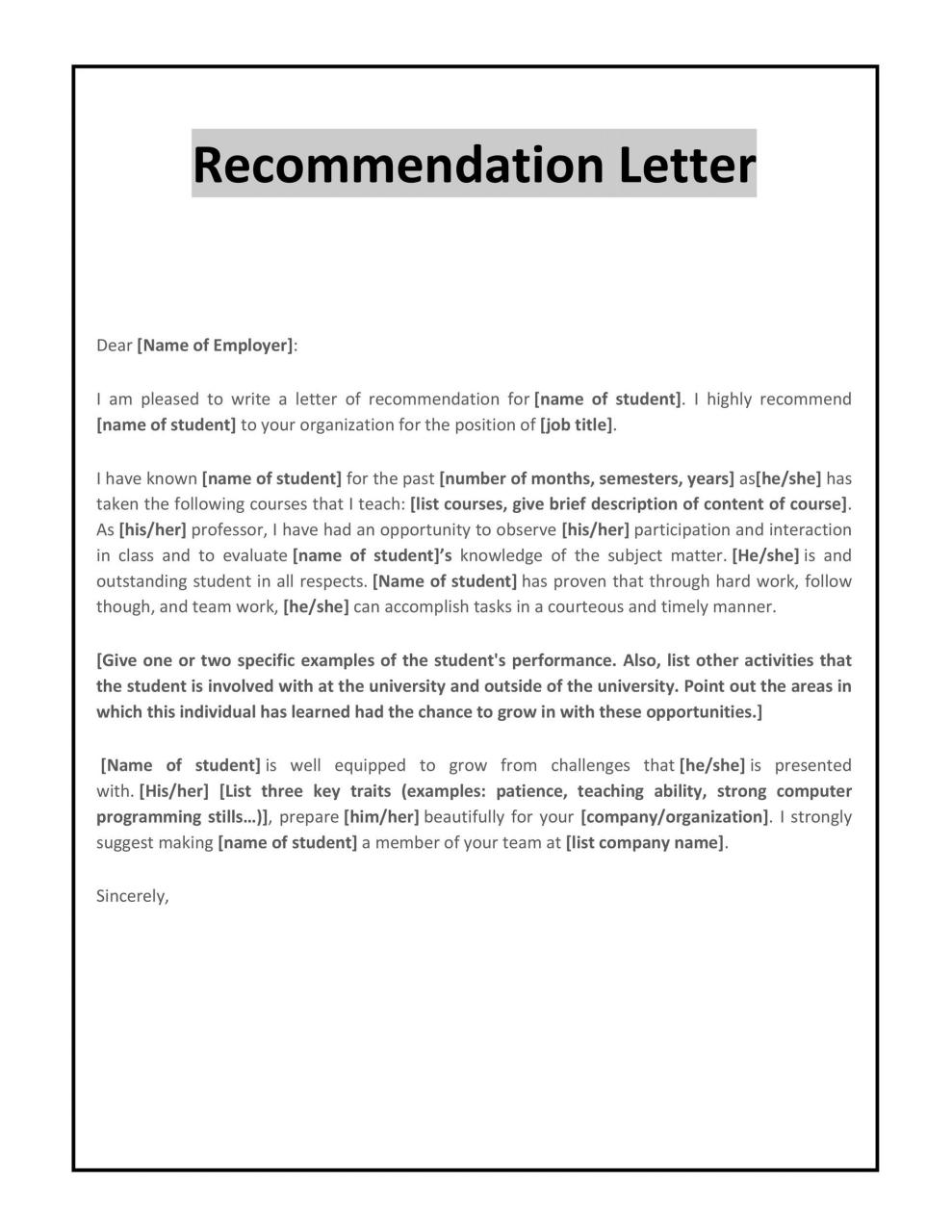 Gratis Carta de recomendación 29