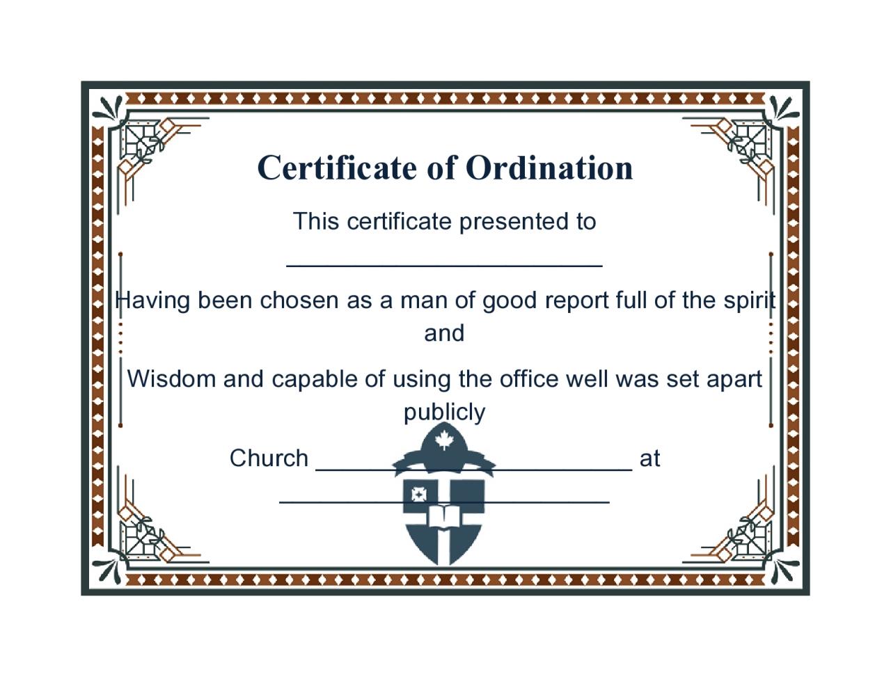 Certificado de ordenación libre 16