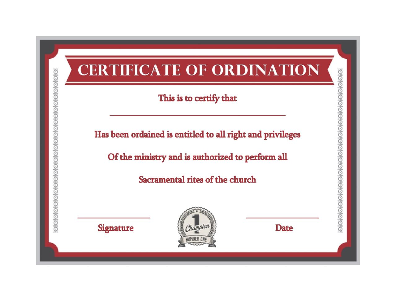 Certificado de ordenación libre 23