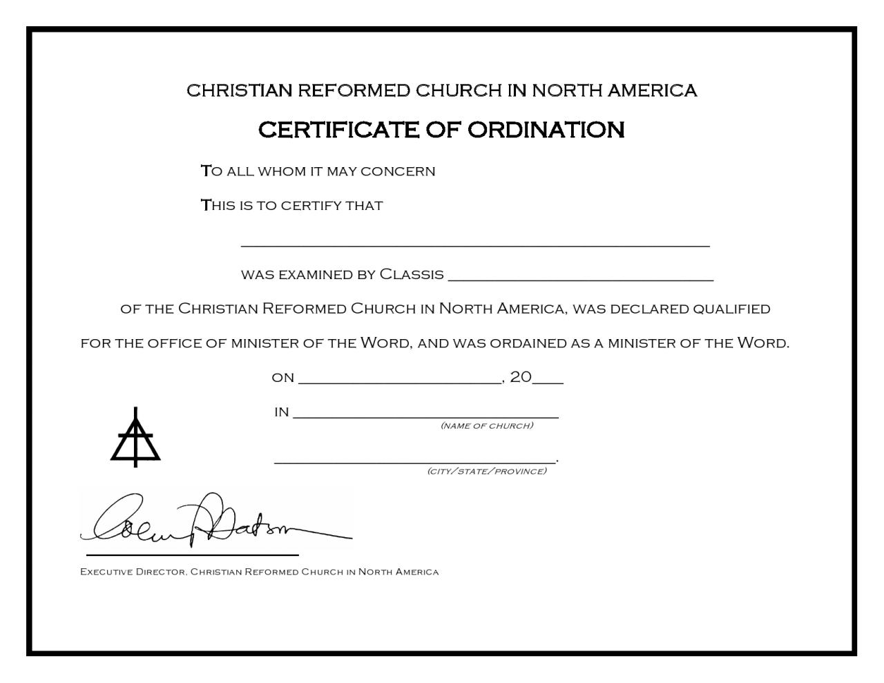 Certificado de ordenación libre 36