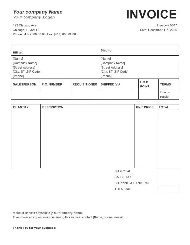 Proof Of Purchase Receipt Template Word