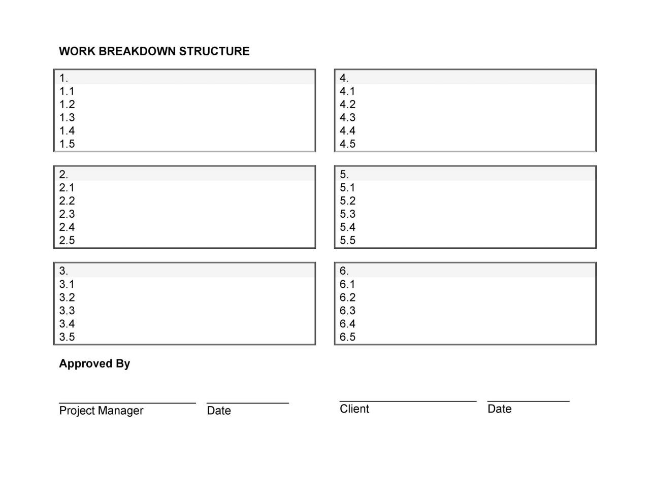 Plantilla de estructura de desglose de trabajo gratis 27